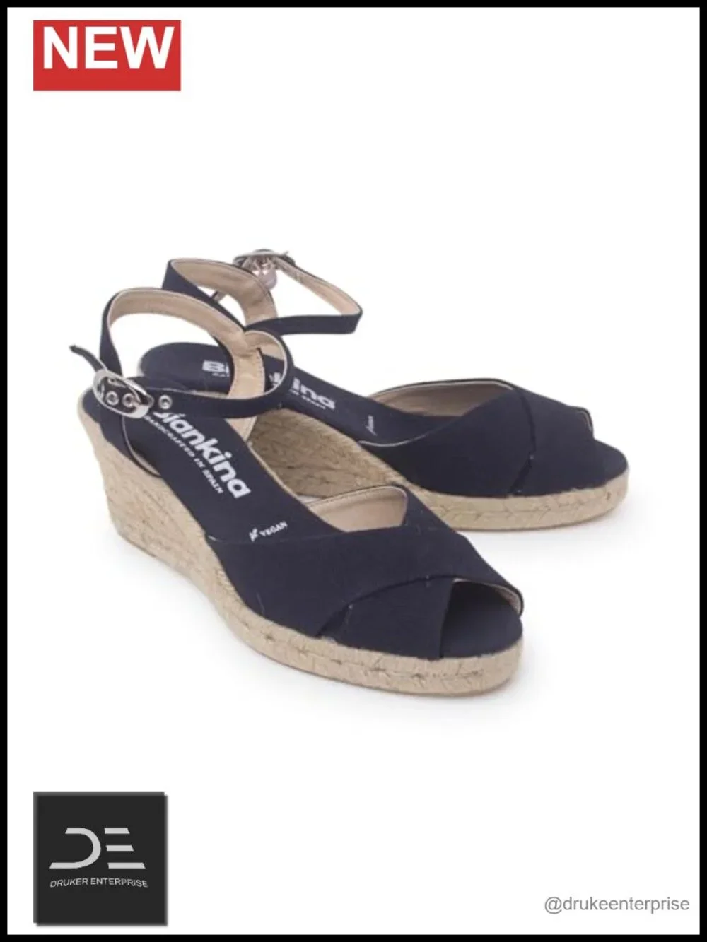 Vegan Espadrille Wedges Organic Cotton Jute Midsole Made in Spain